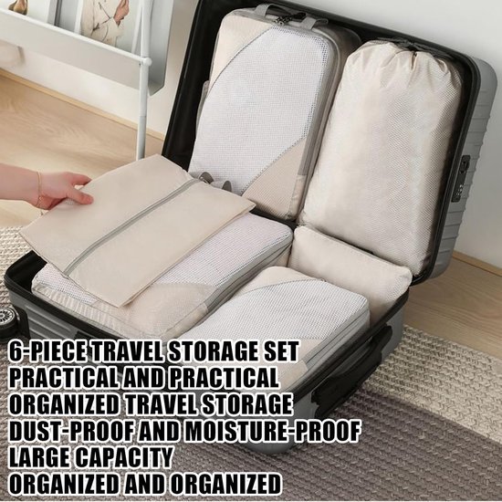 Reis Organizer Set - Bagage Systeem - Efficiënt Inpakken - Compressie Opslag - 6 Delig - Multicolor — afbeelding 4