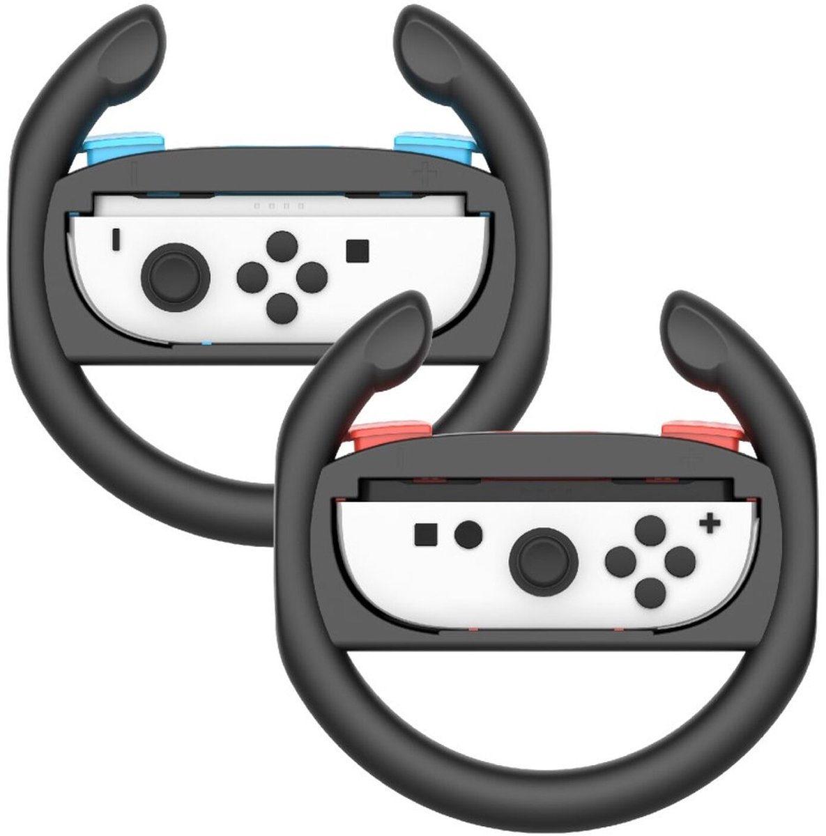 Stuurtjes Geschikt voor Nintendo Switch 2 Joy-Cons - Stuurwiel Set voor Mario Kart en Racegames - Racestuur - Ergonomisch en Comfortabel Gamen - Stuurset Zwart (2-Pack)