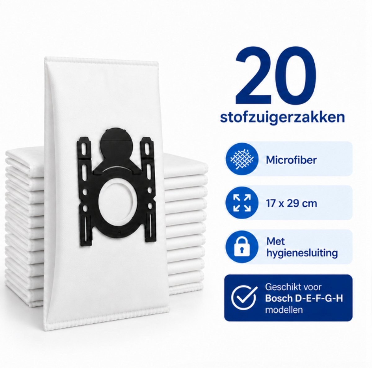 Kleanburg® - Stofzuigerzakken - Geschikt voor Bosch & Siemens - G-ALL - 20 stuks