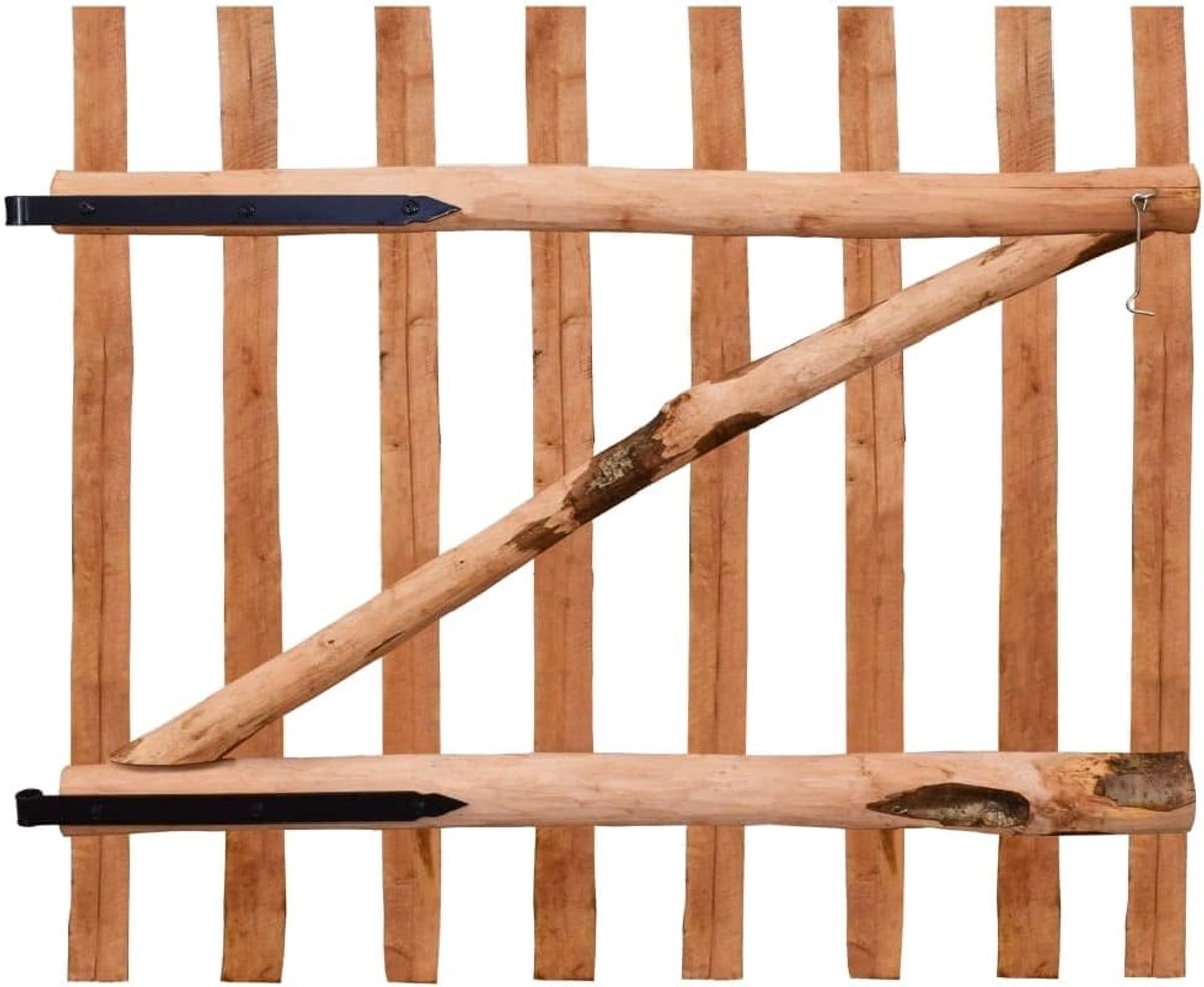 Tuinpoort Hazelaar - Hekpoort Tuinhek - Tuin Afscheiden - Geïmpregneerd Hout - 100x90 cm - Bruin