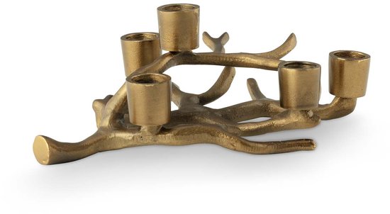 Gouden takkenkandelaar met zes kaarshouders.