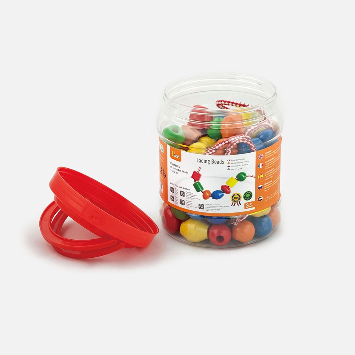 Viga Toys - Houten Rijgkralen - 90 stuks — afbeelding 9