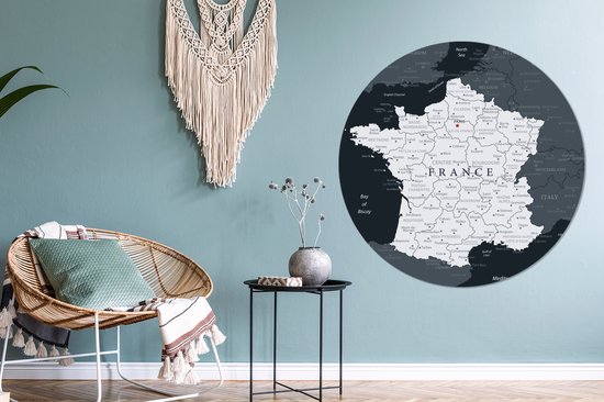 Carte de France gris foncé Aluminium ⌀ 140 cm