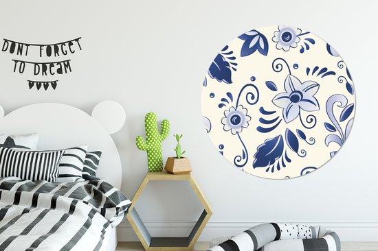 Une illustration d'orchidées bleues. Cercle mural aluminium ⌀ 140 cm