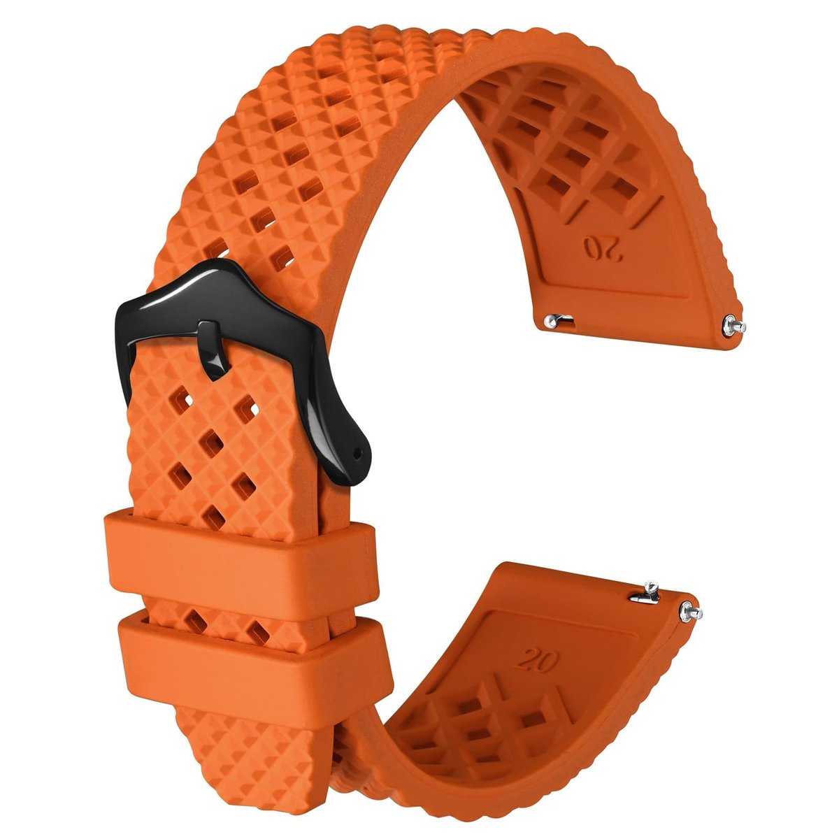 Dailygoods- Horlogeband 22 mm - Vervangende Horlogeband 20 mm - Fluororubber - Snelsluit-veerstang - Roestvrijstalen Gesp - Geschikt voor polsen 150-215 mm - Horlogebandje