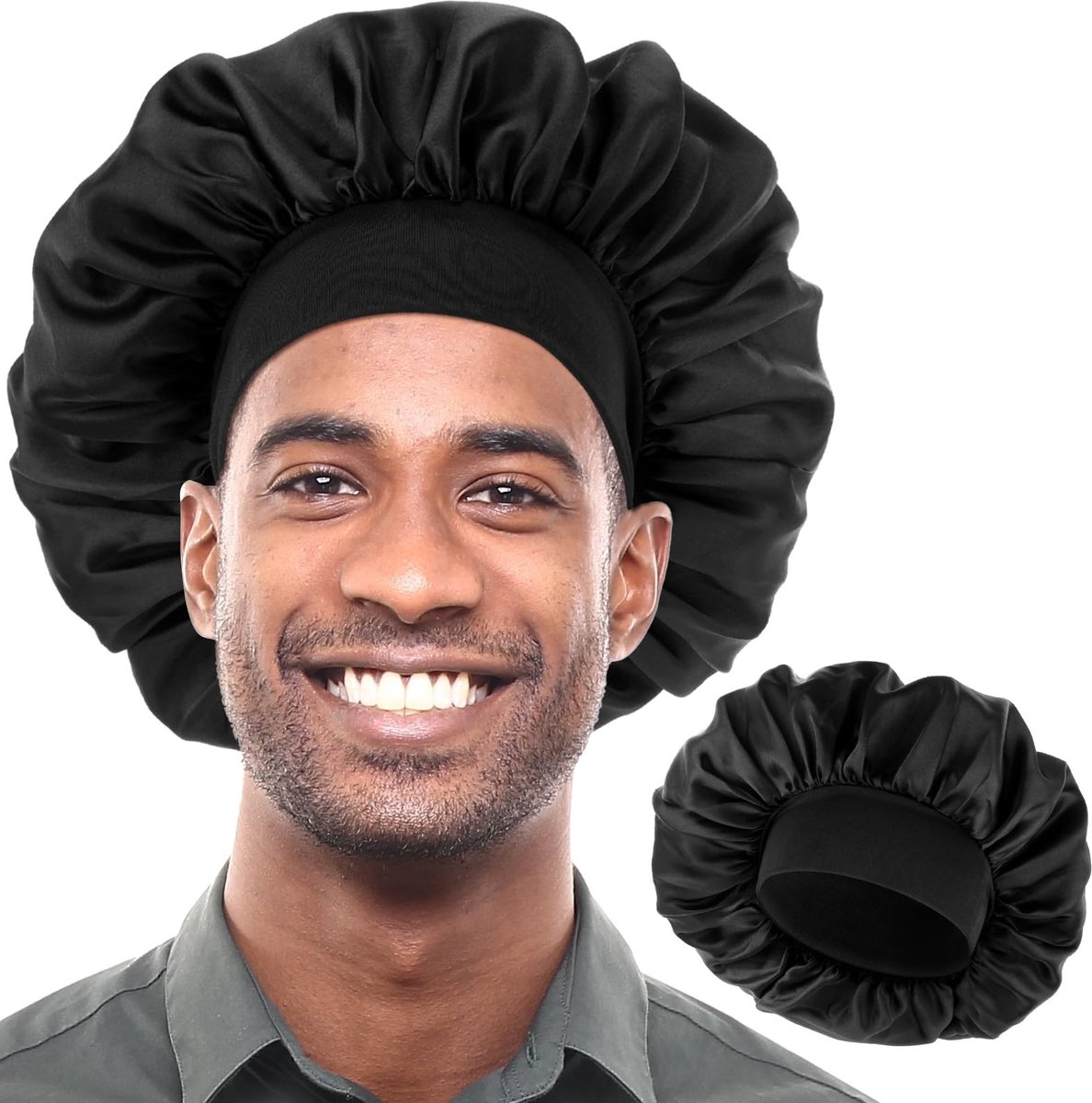 Dailygoods - Zijde Satijn Slaapmuts voor Mannen - Verstelbare Haarmuts