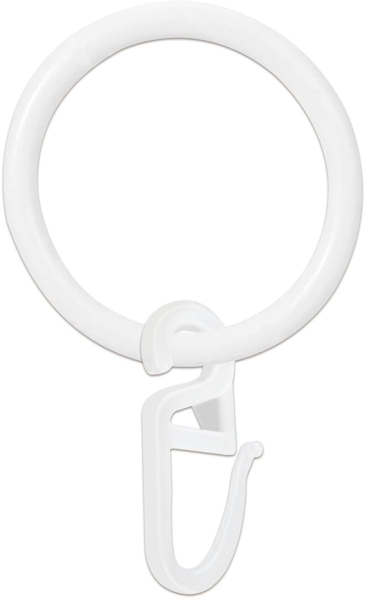 Dailygoods - Set van 50 Metalen Gordijnringen en Kunststof Gordijnhaken - 30 mm Binnen
