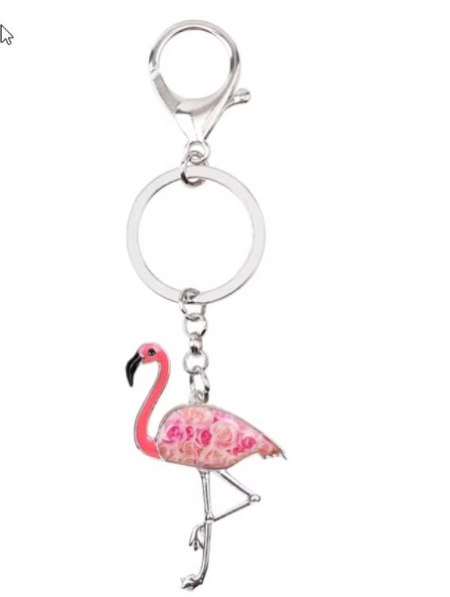 Flamingo sleutelhanger tassenhanger
