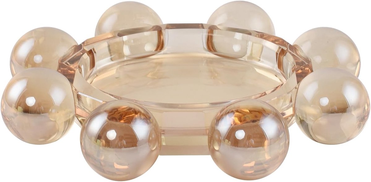 Bubble Kandelaar Set, Ronde Zuil Kandelaar Bord Stand, Modern Decoratief voor Tafel Centerpieces, Huis, Feest, Bruiloft Decor (Chic Smoky)