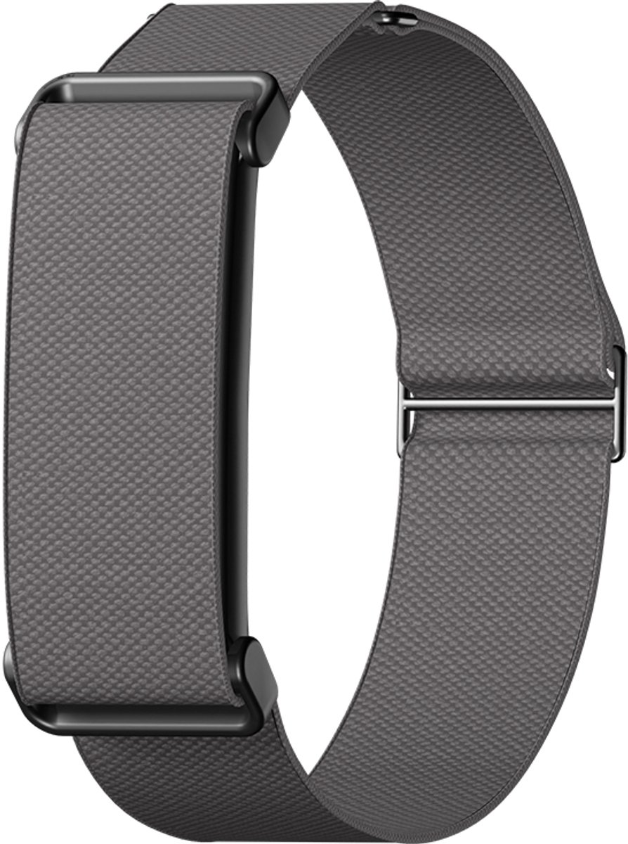 Stravo Elastisch Nylon Bandje voor de Bovenarm – Geschikt voor Fitbit Air – Met Verstelbare Schuifgesp – Traploos Verstelbaar – Ademende Sportarmband – Donkergrijs