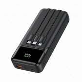 Lugia Titan Powerbank 30.000 mAh - 22.5W Snelladen - USB-C & USB-A - Ingebouwde USB-C & Lightning Kabel - Digitaal LED Display - Zwart