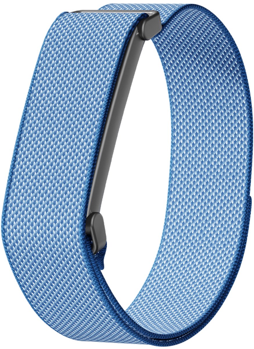 Stravo Nylon Loop Bandje met Klittenbandsluiting – Traploos Verstelbaar – Geschikt voor Fitbit Air – Ademend Sport Horlogebandje – Blauw