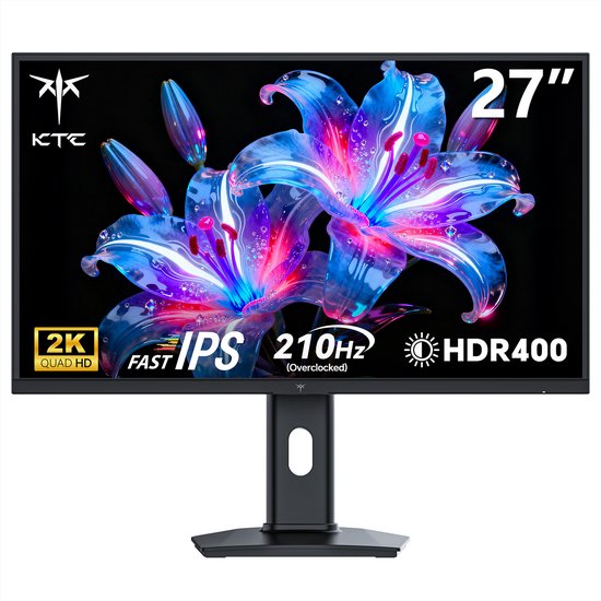 27 inch KTC monitor met 2K Quad HD, Fast IPS, 210Hz (Overclocked) en HDR400.