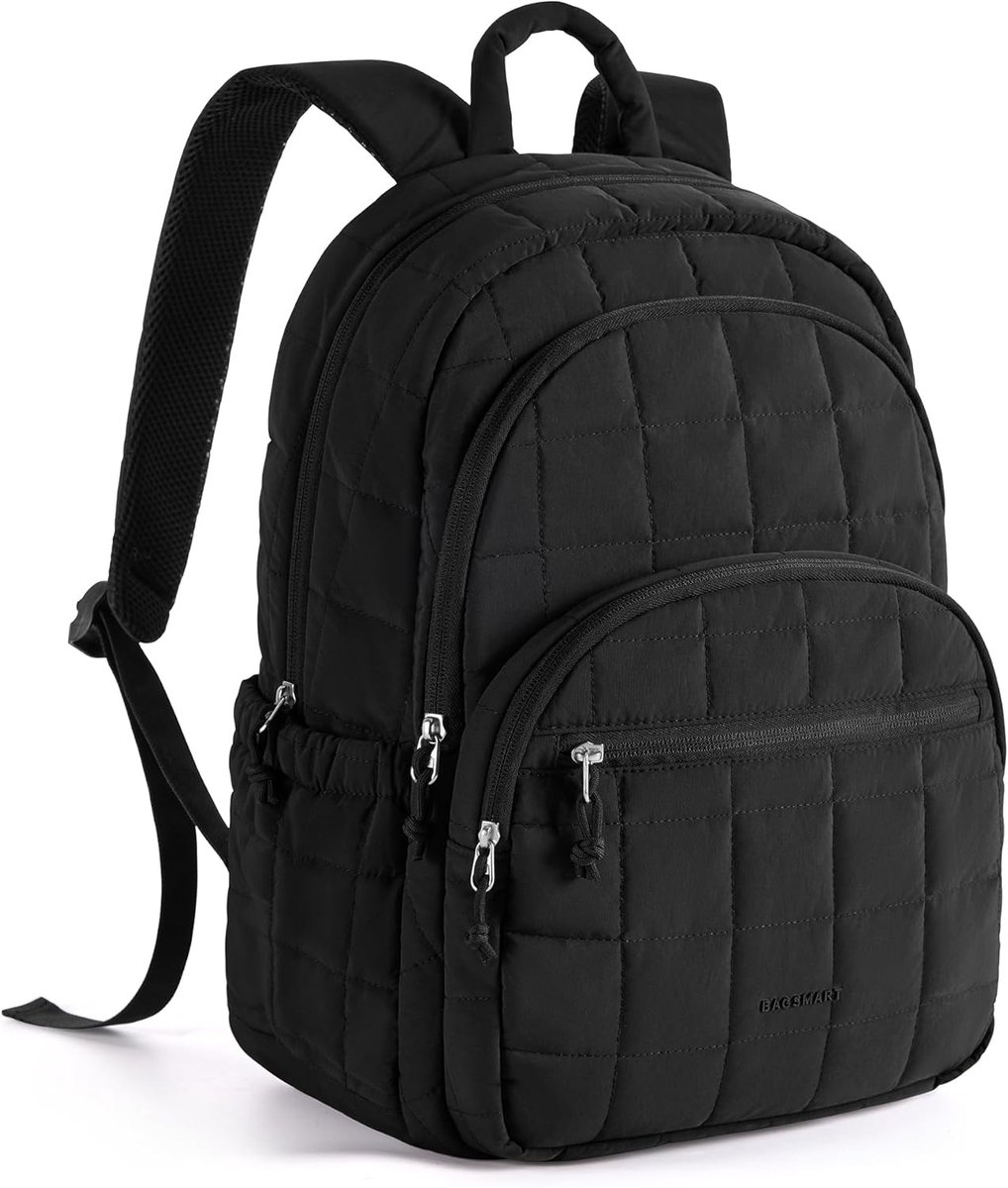 College Laptop Rugzak - Reistas voor Dames - Gewatteerde Casual Dagrugzak - Waterbestendig voor 15.6 Inch Laptop - Zwart - 1 Stuk