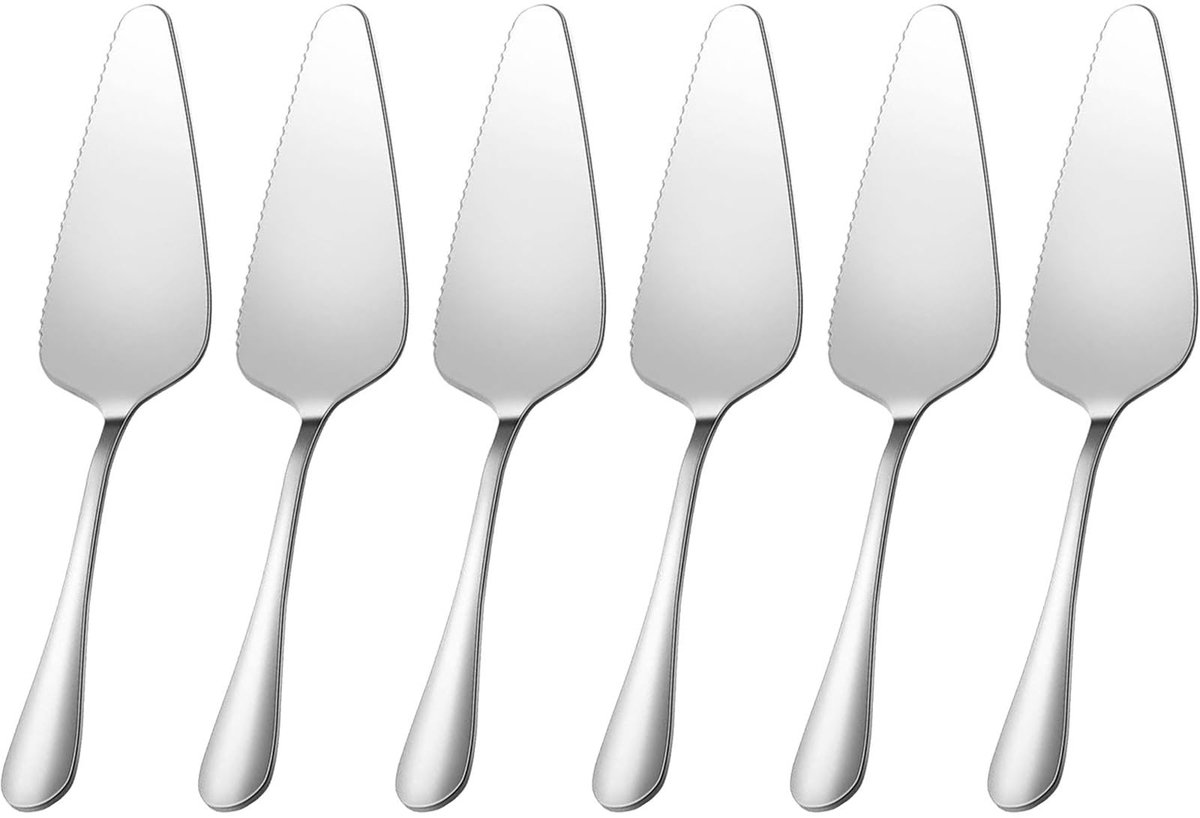 Dailygoods- Taartschep Hoogglans Roestvrij Staal - Taartsnijder - Taartmes - Taartvorkjes - Pizzaspatel - Ergonomische Handgreep - Serveerspatel