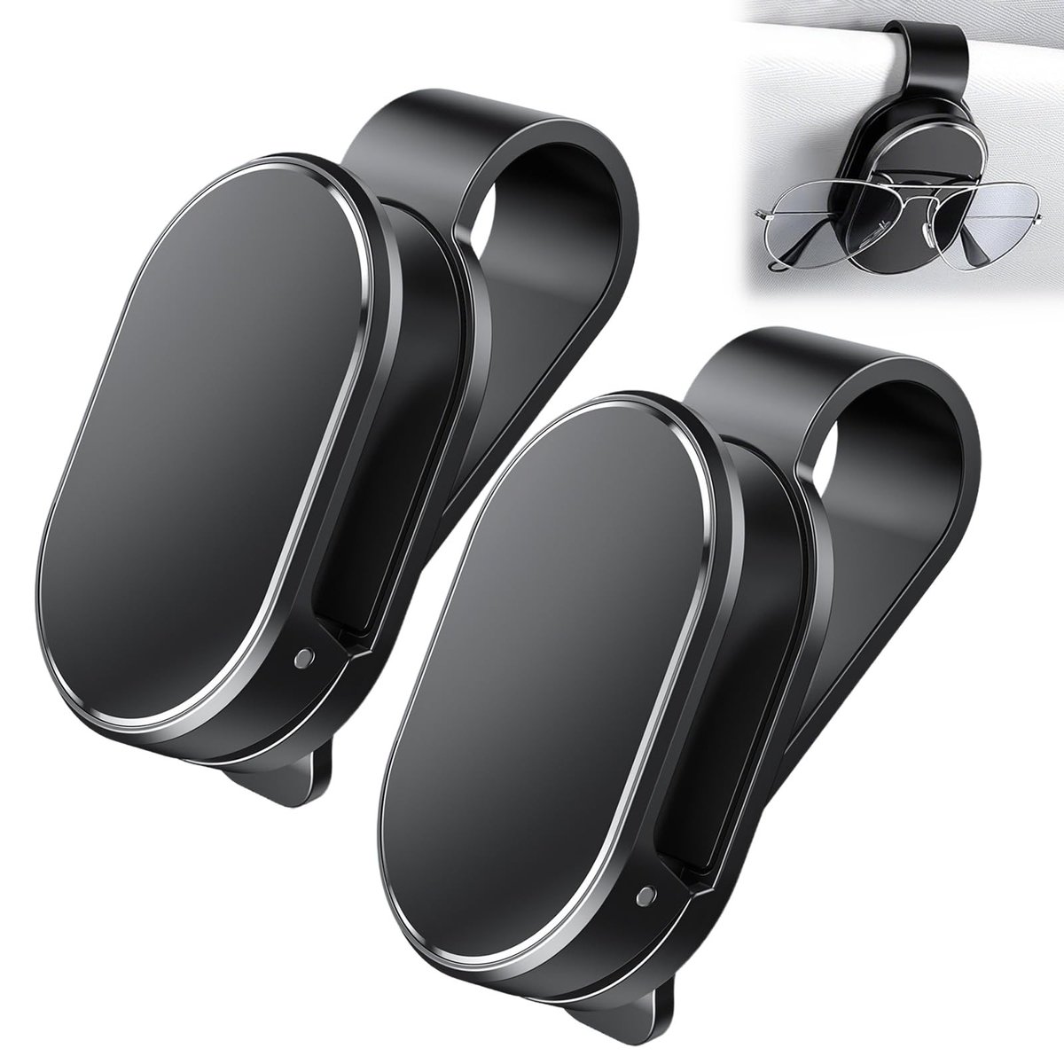 Dailygoods- Brilhouder met veersleuf - Brilhouder voor auto - Brilhouder auto zelfklevend - Bril standaard - 2 stuks - Bescherming tegen krassen - Brillenclip