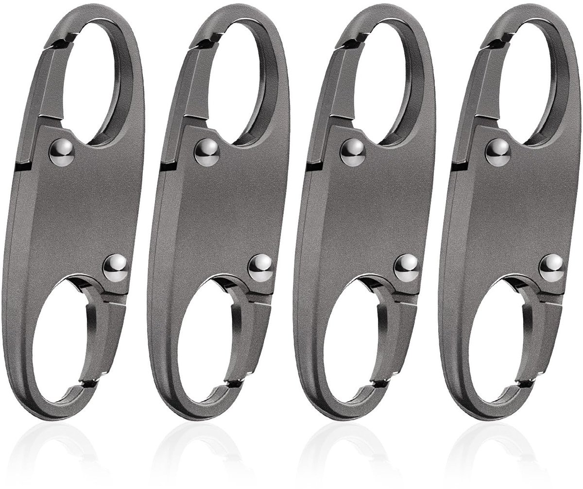 Dailygoods- Ritssloten 4 Stuks - Afneembare Ritssluiting - Anti Diefstal Rits - Dubbelzijdige Ritsen - Karabijnhaak - Voor Reizen/Kamperen