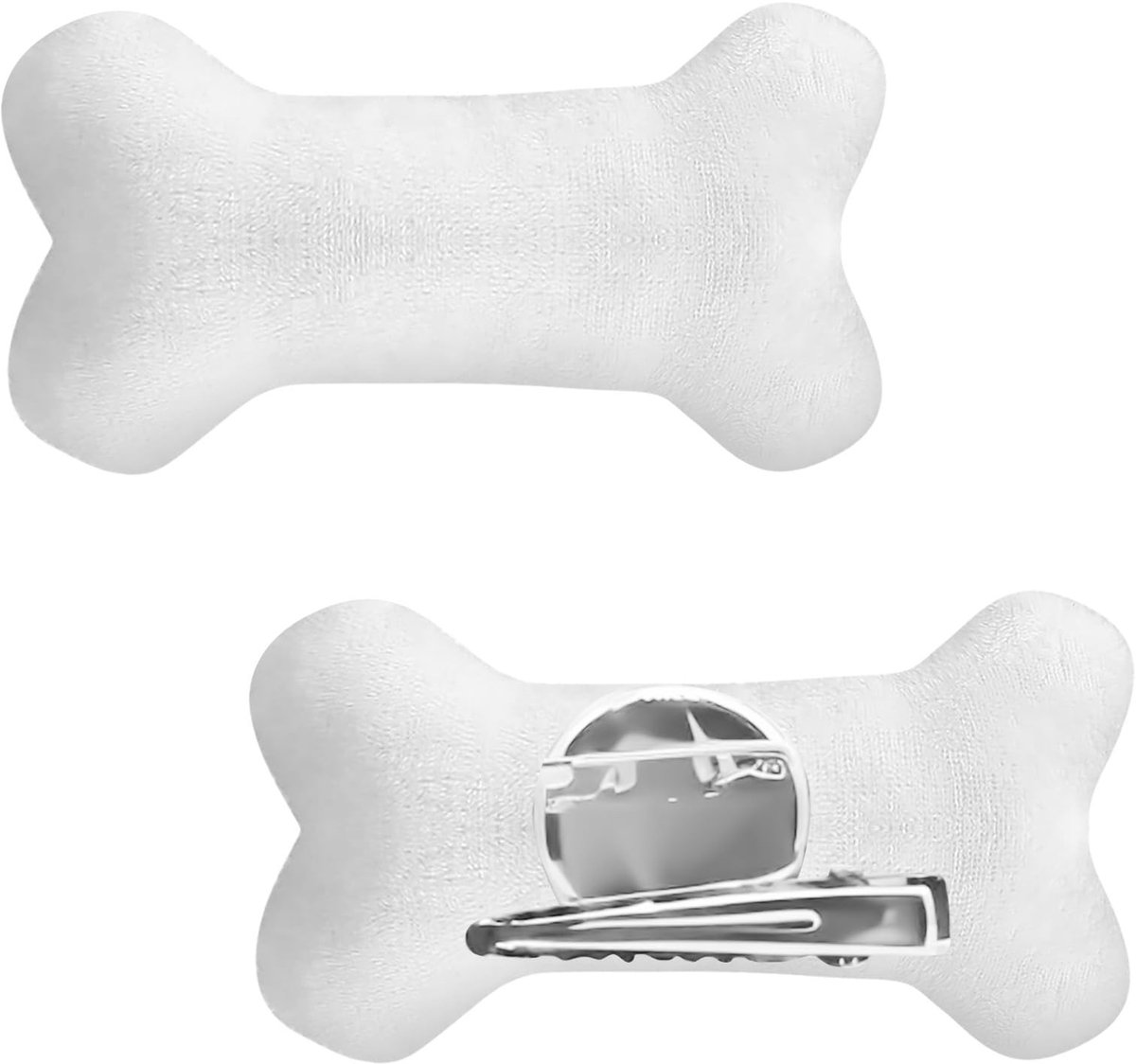 Dailygoods - 2 stuks 2-in-1 bot broche haarspeldjes voor vrouwen en meisjes, pluche skelet haarspelden, neppe botten, Halloween decoratieve accessoires, witte clips, cosplay, feest, dagelijks gebruik