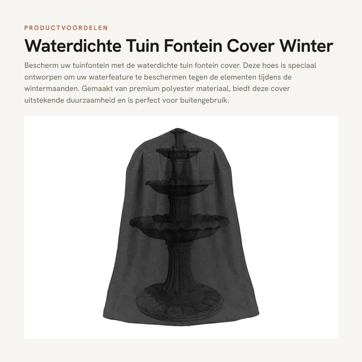 Dailygoods- Fontein Cover Waterdicht - Winter Bescherming - 210D Oxford Doek - Premium Polyester - Tuinfontein Bescherming - Eenvoudig Op te Bergen