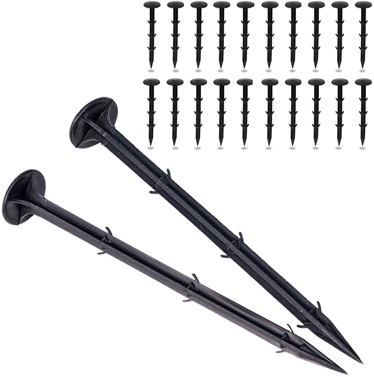 Dailygoods - 100 Stuks Kunststof Haringen voor Onkruidvlies - Extreem Stabiele Bodemnagels