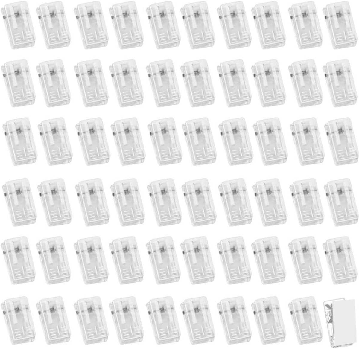 Dailygoods- Wandclips 60 Stuks - Zelfklevende Clips - Transparant - Kunststof - Hangende Klemmen - Voor Posters en Vlaggen - Decoratieclips