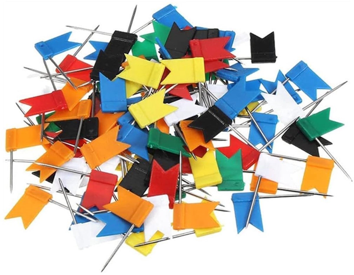 NTHProducts - Marker Flags - Kleurige Marker Naalden - Ideaal voor Kaarten - Multifunctionele Bulletins - 200 Stuks - Geschikt voor Op kantoor