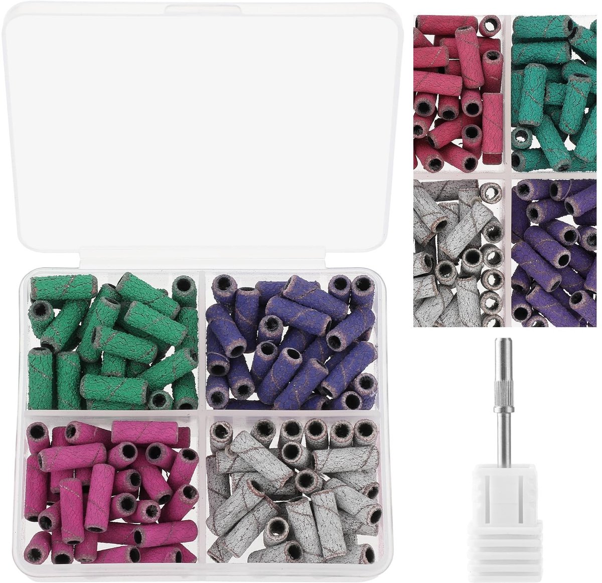 Dailygoods - 120 Stuks Kleine Schuurbanden voor Nagelboor - Diverse Korrelgroottes