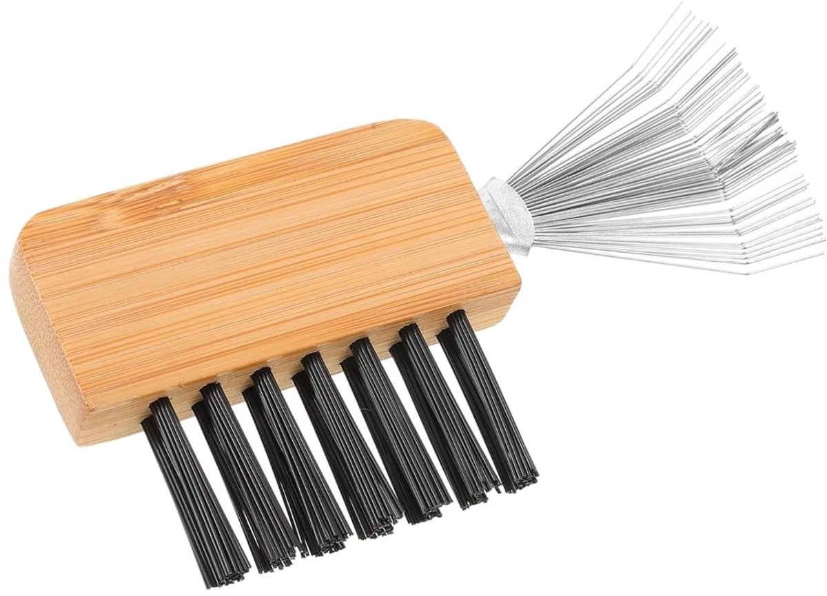 Dailygoods- Reinigingsgereedschap Mini Borstelreiniger - Houten Handgreep - Duurzaam Materiaal - Geschikt voor Kammen - Gemakkelijk te Dragen - Voor Grondige Reiniging