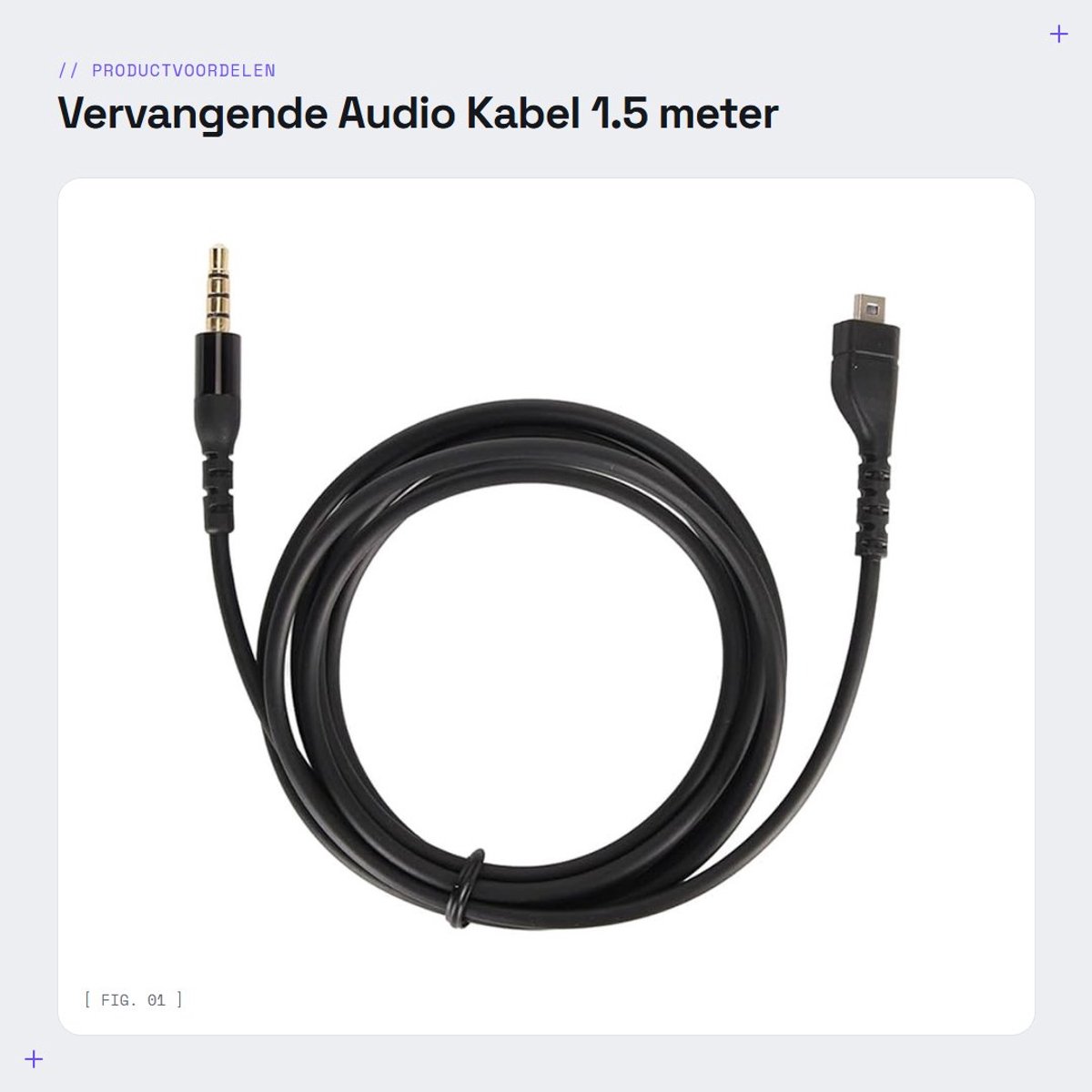 Dailygoods - Vervangende Audio Kabel - 1.5 meter - Compatibel met gaming headsets - Geluidskwaliteit verbeteren - Geschikt voor 3/5/7/Pro/Prime - Idea...