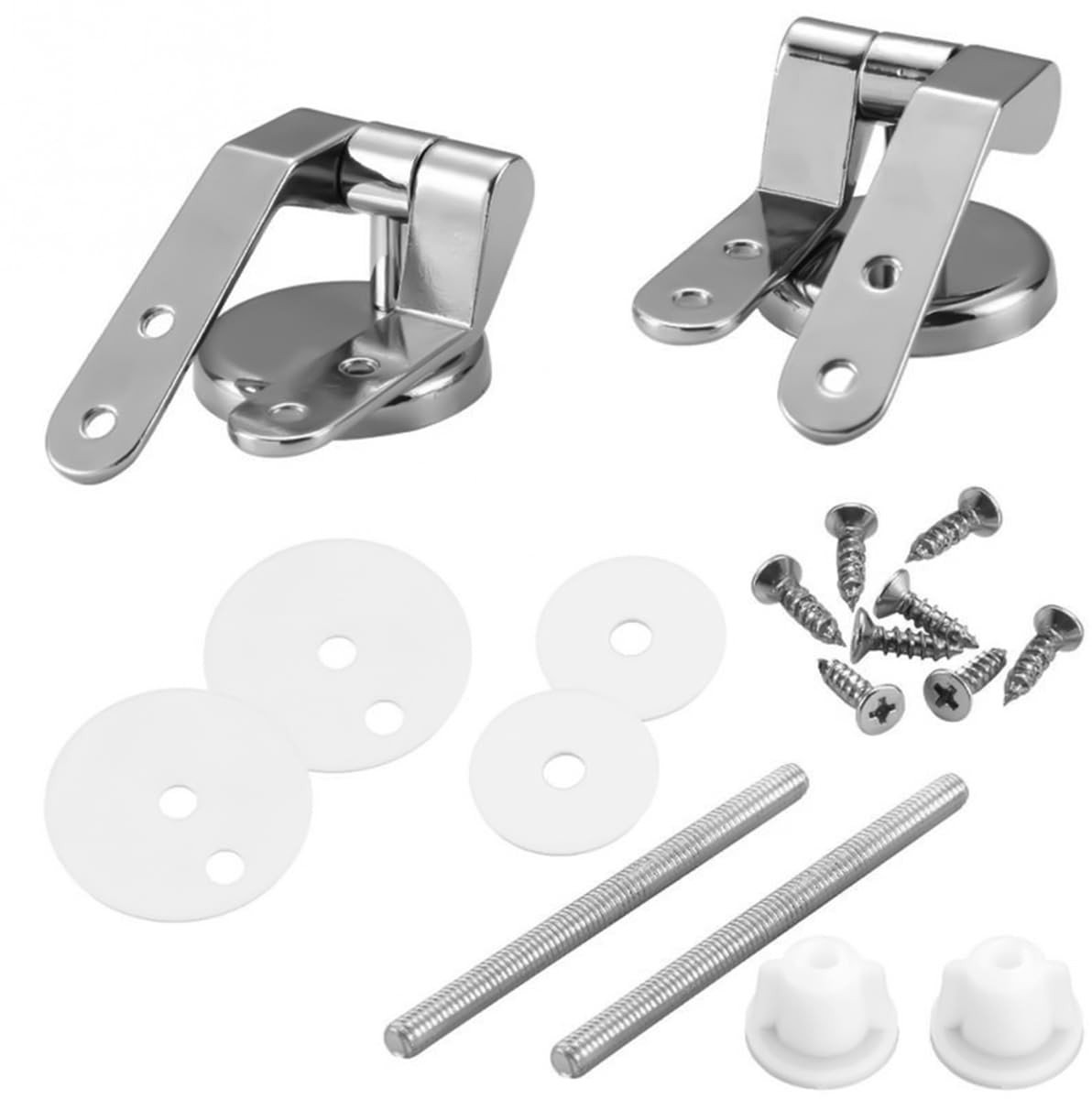 Dailygoods- Toiletbril Scharnieren Vervanging - Zinklegering - Slijtvast - Duurzaam - Accessoires - Geschikt voor alle maten - Toiletdeksel Scharnieren