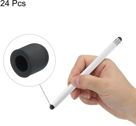Dailygoods- Stylus Penpunten 24 Stuks - Universele Vervanging - 6 mm Diameter - Zacht Rubber - Geschikt voor Touchscreen - Multifunctioneel Gebruik — afbeelding 2