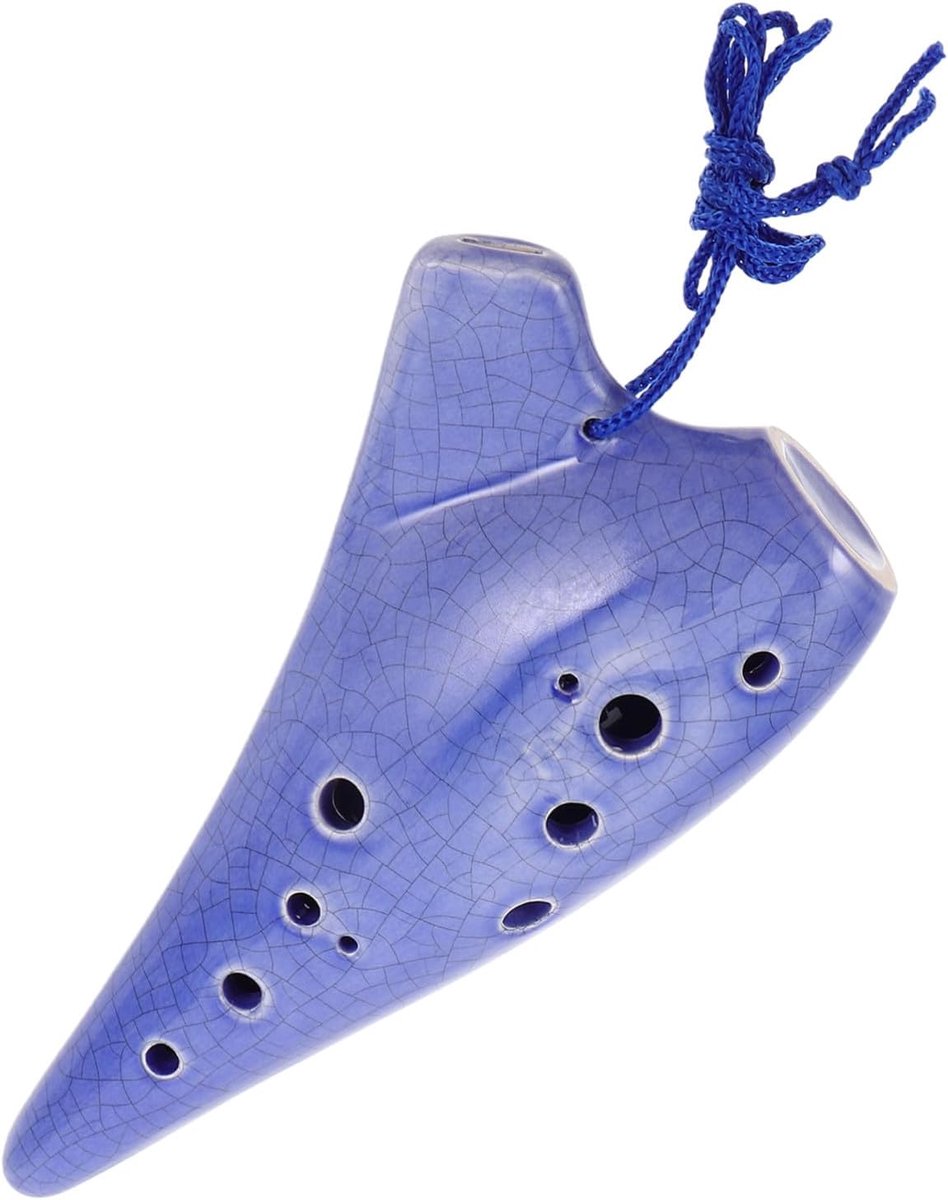 Keramische Ocarina - Alto Fluit - Muziek Leren - 12-Gats Vorkinstrument - 17 x 9 x 4.5 cm - Lavendel