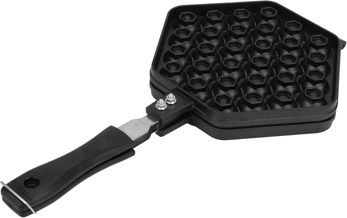 Wafelmaker - Eierkoek Pan - Lekkere Wafels Maken - Antiaanbaklaag - 40 x 22 cm - Zwart