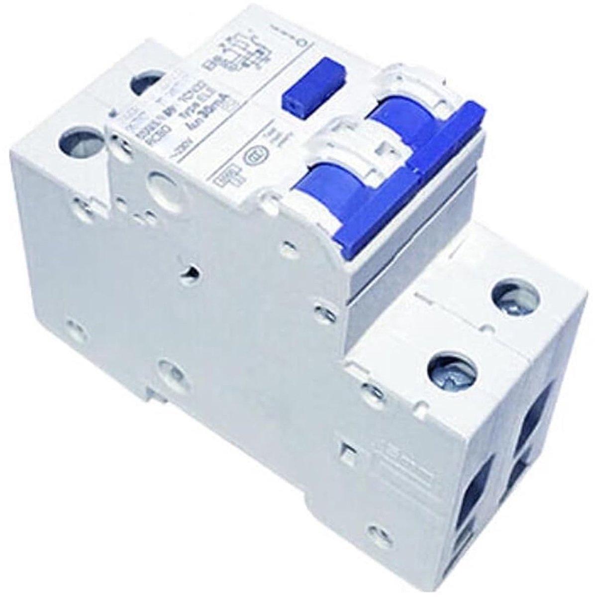 Aardlekschakelaar - Stroomonderbreker - Elektrische beveiliging - 10A 30mA - 6kA - Wit