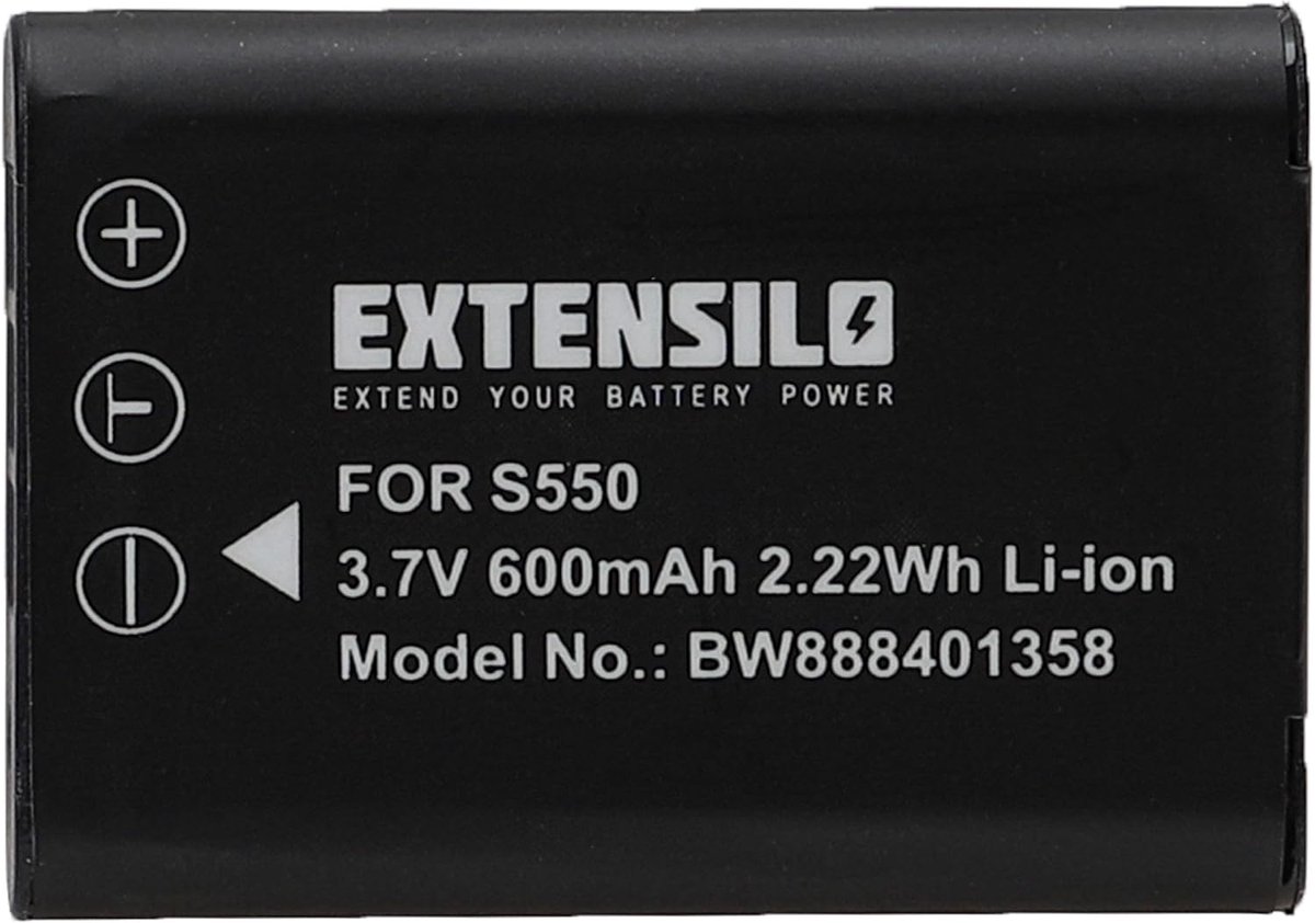 Camera Accu - Reserve Batterij - Foto's Maken - Kortsluiting Beveiliging - 600mAh - Zwart