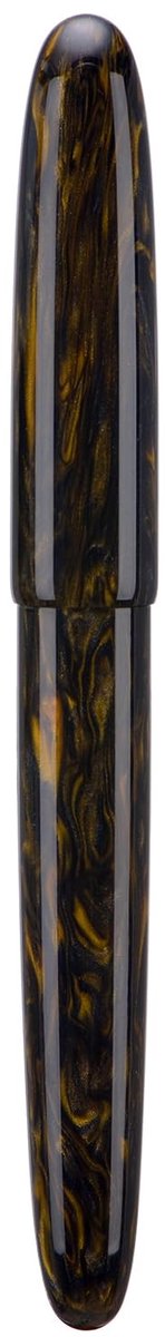 Dailygoods - Asvine C80 Vulpen met medium (M) #8 penpunt, grote handwerkpen met inkt-converter en pennendoosje, verzamel-set, bruin (Brown Gold)