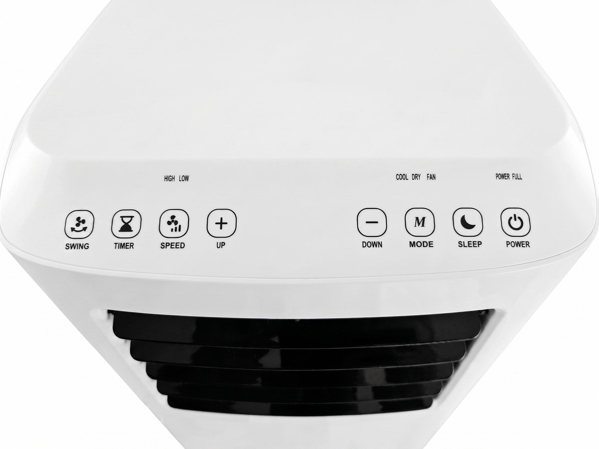 TRONIC® Mobiele airco 7000 BTU - Mobiele airconditioner - Lokale Airco - 3 in 1: koelen, ontvochtigen of ventileren - Temperatuur: 16 tot 31 °C - Geschikt voor ruimtes tot 45 m³ - Bedieningspaneel met soft touch – foto 4