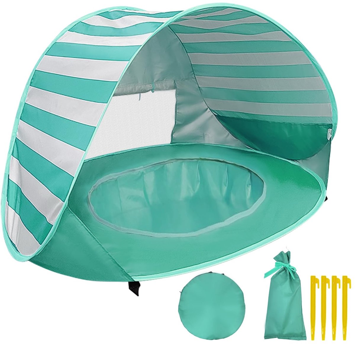 Dailygoods- Strandtent UV-bescherming 50+ - Pop-up Tent - Draagbaar - Baby Tent - Mini-zwembad - Compact en Lichtgewicht - Babytent