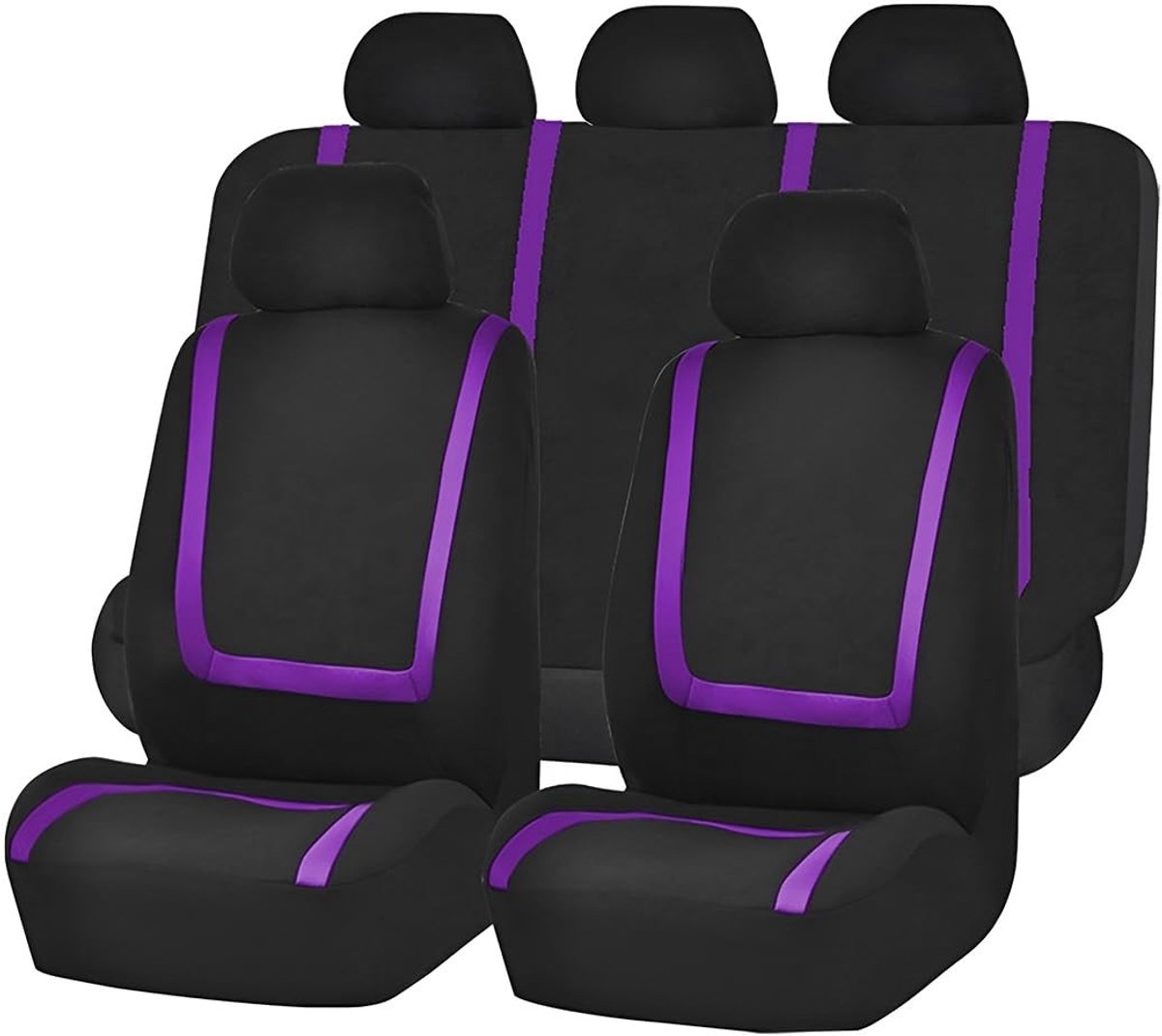 Dailygoods- Autostoelhoezen 9-delige set - Voorstoelhoezen/achterstoelhoezen - Autostoelbeschermers - Interieuraccessoires - Ademend/duurzaam materiaal - Wasbaar/herbruikbaar - Stoelhoezen