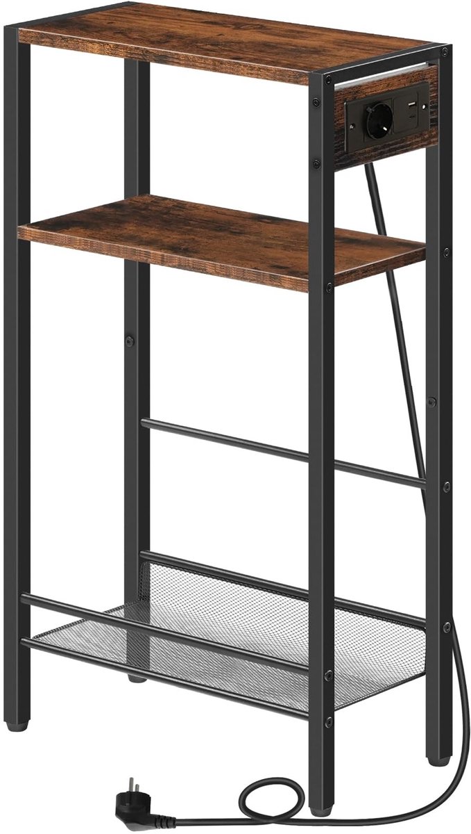 Dailygoods - Smalle Consoletafel met 3 Niveaus en Oplaadstation