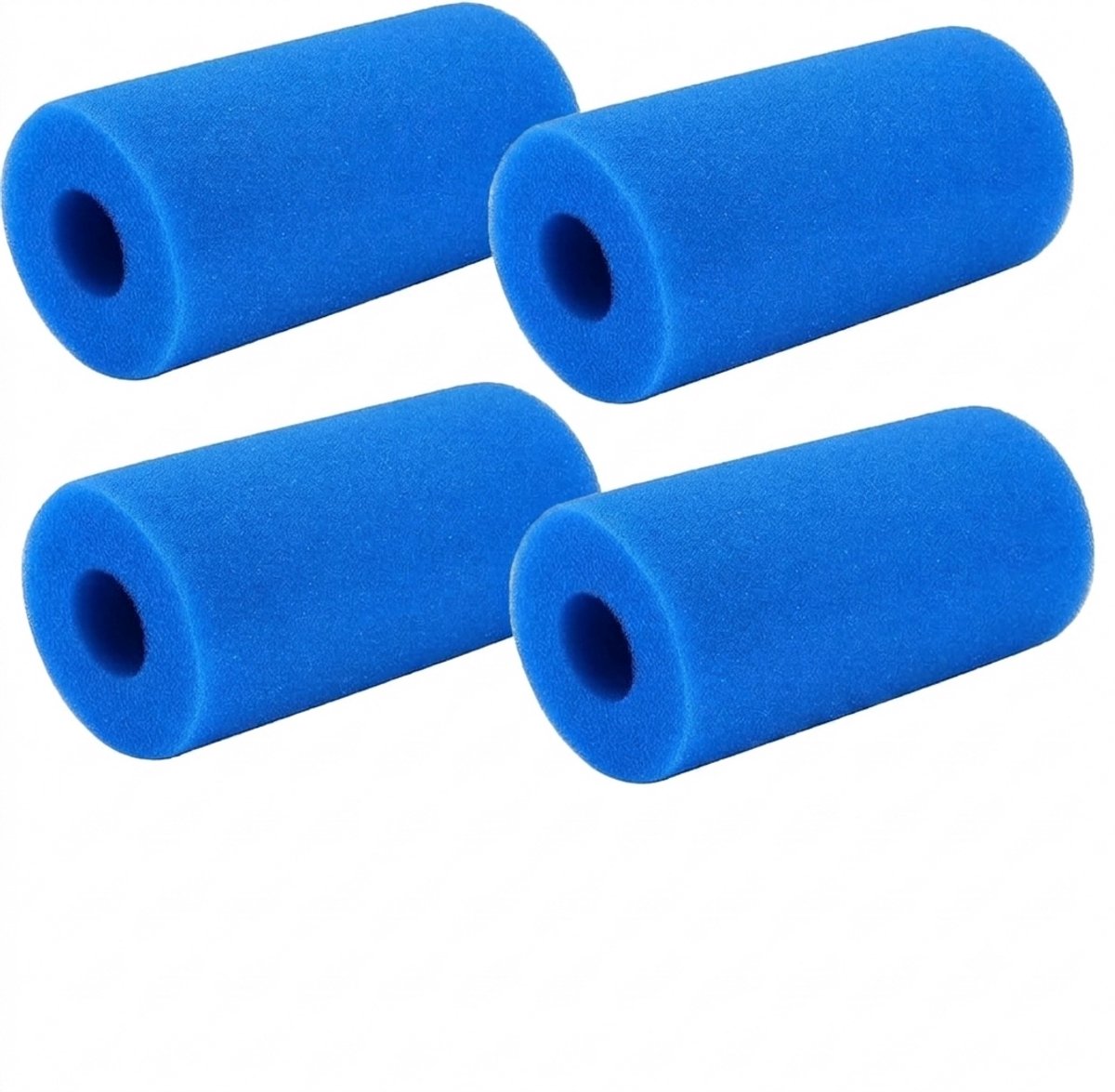 Livatto Wasbare Zwembad Filter Cartridge – Herbruikbare Sponsfilter voor Zwembad – 4 Stuks (Blauw)