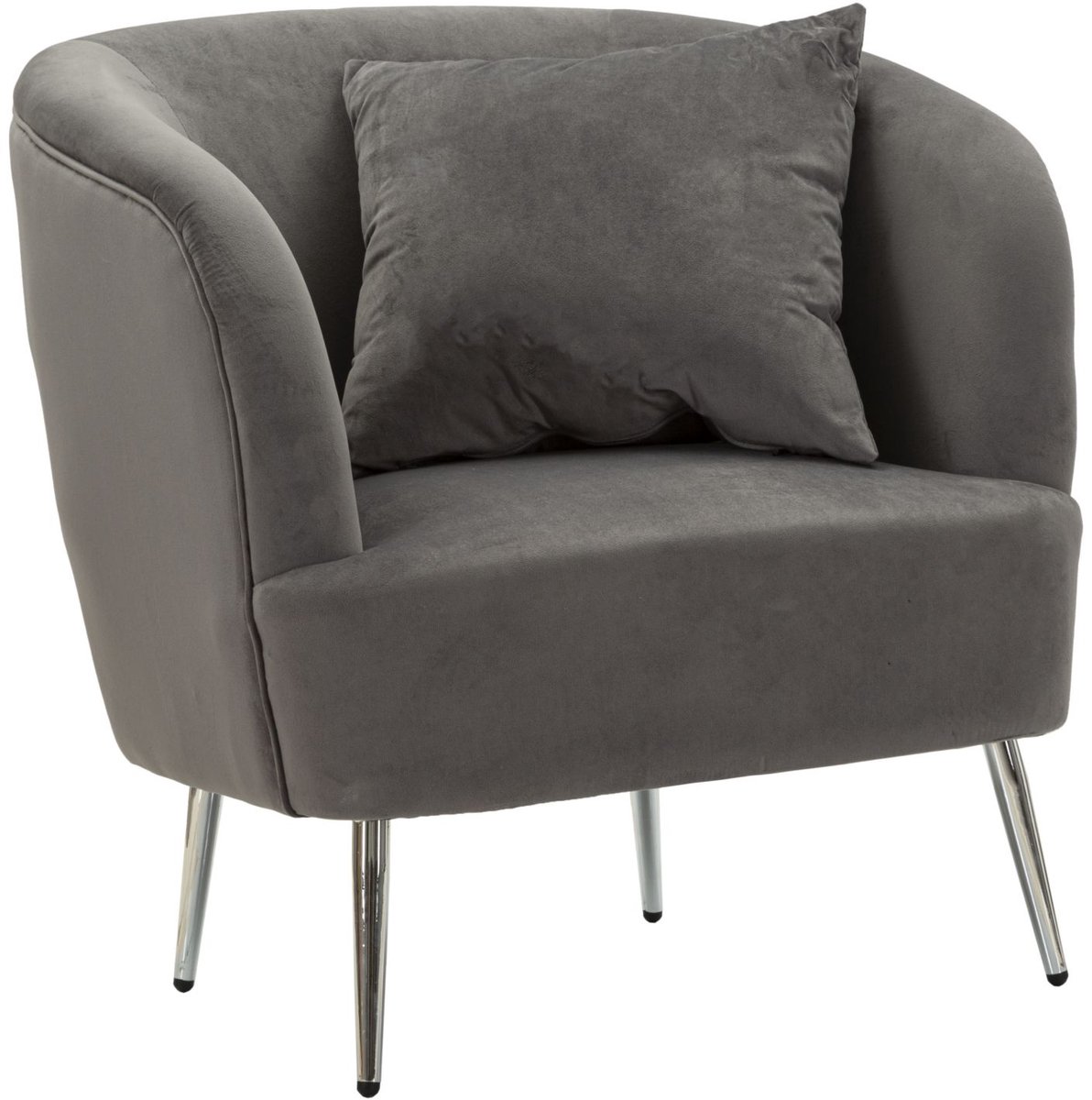 Mauro Ferretti Fauteuil Silvery With Cushion 73×66×78 cm Grijs