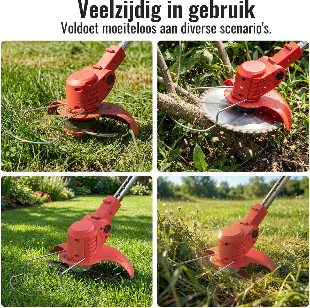 CONENTOOL 5-in-1 Accu Grastrimmer 21V 2000mAh - Incl. 2 Accu's & Lader - Opvouwbaar & Kantenmaaier - Draadloze Elektrische Grasmaaier voor Tuin & Bos – foto 5