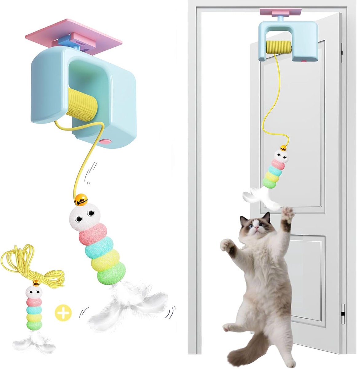 Kattenspeelgoed Interactief - Oplaadbaar Elektrische Zelfrollende Bal - Hondenspeelgoed - Kattenspeelgoed Elektrisch - Voor Katten en Kleine Honden - Blauw