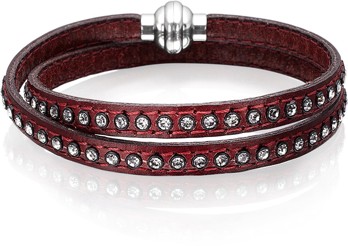SIF JAKOBS JEWELLERY AREZZO BORDEAUX BRACELET W/ZIRKONIA 38CM SJ-BR2359-BD/CZ/38.