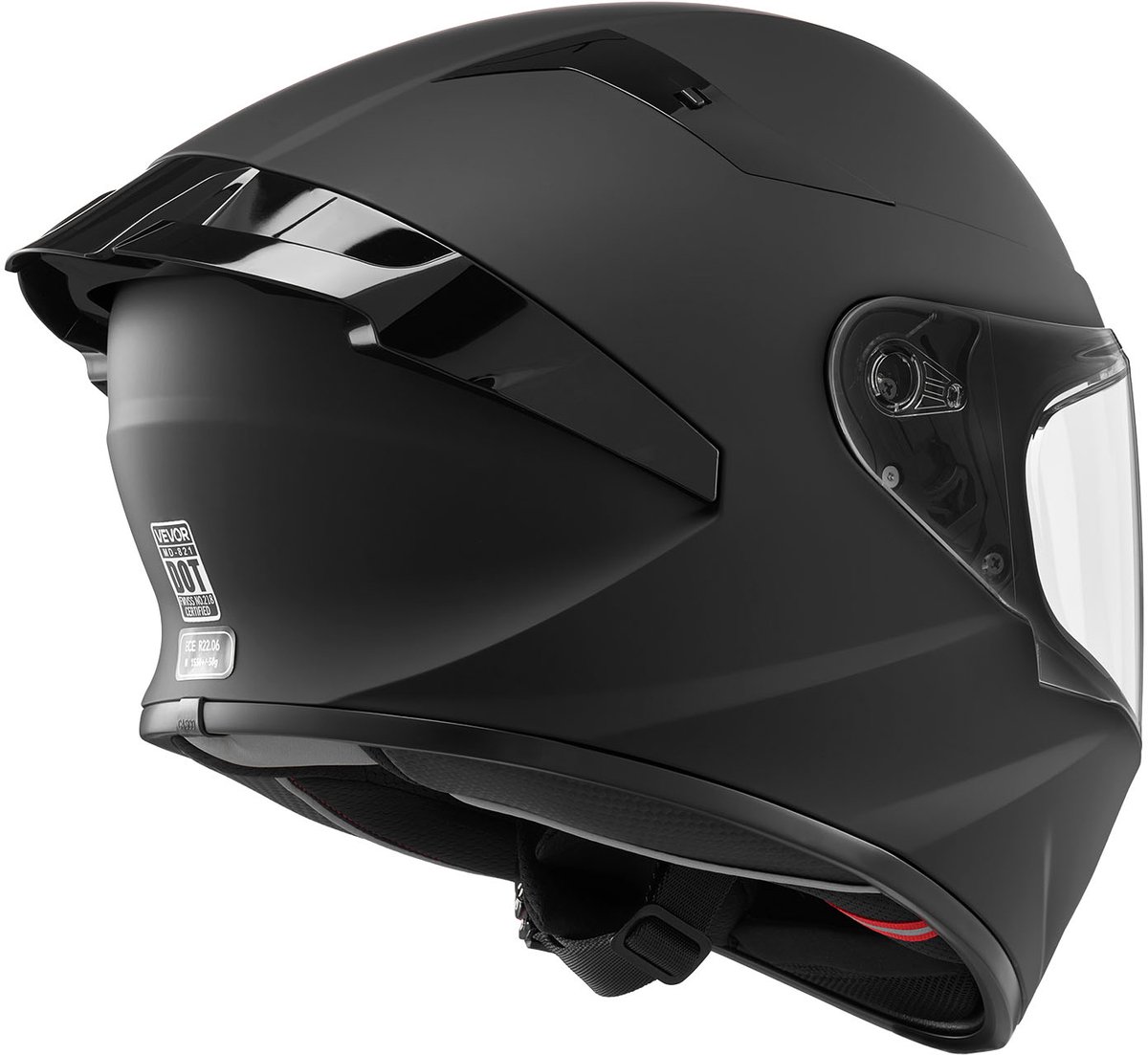 VEVOR Integraalhelm voor Motorrijders, Maat M, met Transparant Vizier, ECE 22.06 Gecertificeerd, Integraalhelm voor Mannen en Vrouwen, Integraalhelm met Bluetooth-Luidsprekercompartiment, Bromfietshelm, Zwart – foto 2