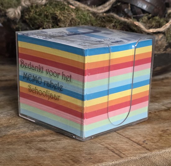 Juf/ Meester cadeautje bedankje Memorabele schooljaar Laserkado