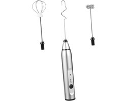 Elektrische Handmixer - Keukengarde Schuimmaker - Snel Opschuimen - Lichtgewicht Ontwerp - 31x10 mm - Zilver