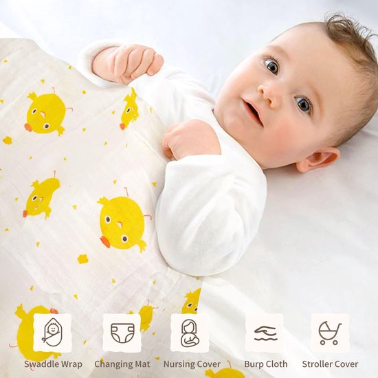 Dailygoods- Babycadeau Luxe Set - Babykleding met Berenprint - Rammler - Slabbetje - Houten Mijlpaalkaart - Wenskaart - Luxe Babybox - Babykado van Dailygoods — afbeelding 2