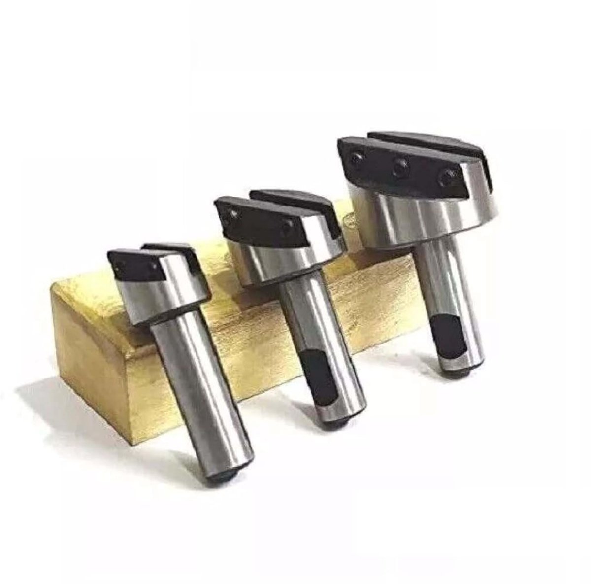 Vliegensnijderset - Houtfrees Bits - Houtbewerking Projecten - Duurzame Staalconstructie - 3-delig - Zilverkleurig